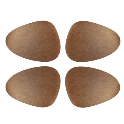 Unique Living placemats Floris lederlook - 8x - 39 x 30 cm - koper - PU leather - tafel