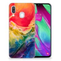 Smartphone hoesje Samsung Galaxy A40 Watercolor Dark