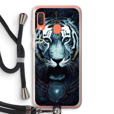 Darkness Tiger: Samsung Galaxy A20e Transparant Hoesje met koord