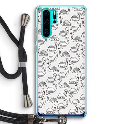 Zwanen: Huawei P30 Pro Transparant Hoesje met koord