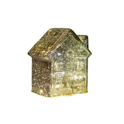 Huisje glas LED 12,5x7,5 goud - Annas collection