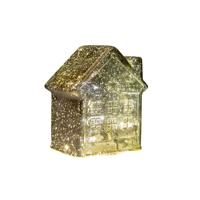 Huisje glas LED 12,5x7,5 goud - Annas collection