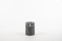 Rustic Wax Candle Moving Flame 7,5X10Cm Grey 3 X Aaa - Annas collection