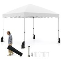 3 x 3 m Paviljoen met Draagtas Waterdichte Opvouwbare Paviljoen Inclusief 4 Windtouwen Tuinzelt Wit