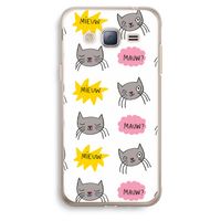 Meow: Samsung Galaxy J3 (2016) Transparant Hoesje Meow: Samsung Galaxy J3 (2016) Transparant Hoesje