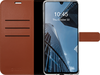 Valenta Gel Skin Samsung Galaxy A34 Book Case Leer Bruin - thumbnail