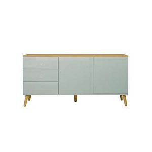 Tenzo dressoir Dot - lichtgroen/eiken - 79x162x43 cm - Leen Bakker