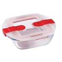 PYREX - COOK & HEAT - Vierkante glazen doos met deksel 25 * 22 cm