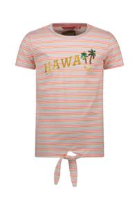 Tygo & Vito Meisjes t-shirt gestreept hawaii - Sugar Plum