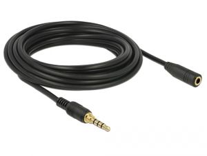 Delock 85635 Stereo Jack Verlengkabel 3,5 mm 4-pins male naar female 5 m zwart