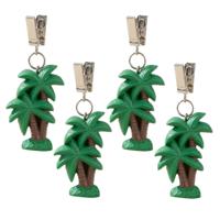 Excellent Houseware Tafelkleedgewichtjes - 4x - palmbomen - steen