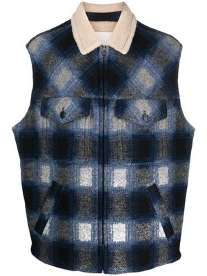 MARANT gilet Kiraneo en peau lainée - Bleu