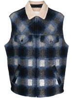 MARANT gilet texturé à carreaux - Bleu