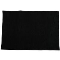 MSV Badkamerkleed/badmat voor op de vloer - zwart - 60 x 90 cm - Microvezel   -