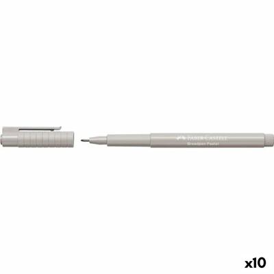 Permanente markeerstift Faber-Castell Broadpen Pastel Grijs (10 Stuks)