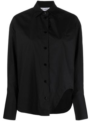 The Attico chemise en coton Eliza à logo brodé - Noir