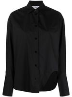 The Attico chemise en coton Eliza à logo brodé - Noir