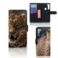 Motorola G8 Power | Telefoonhoesje | Met pasjeshouder | Luipaard