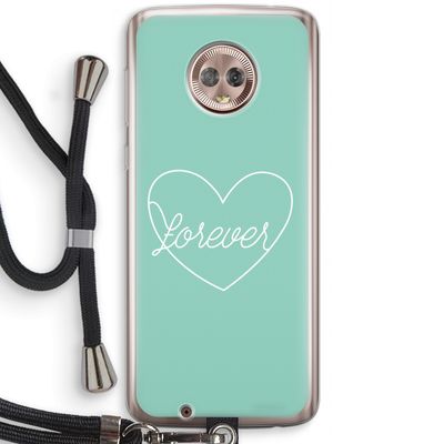 Forever heart pastel: Motorola Moto G6 Transparant Hoesje met koord