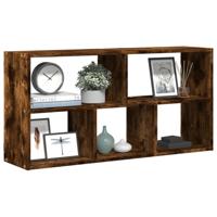 Wandschap 100x25x50 cm bewerkt hout gerookt eikenkleurig