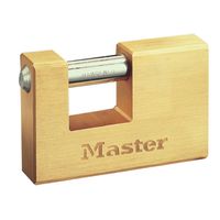 Masterlock 63mm wide x 15mm thick - 18mm hardened steel shackle, 10mm diam. - hor - 606EURD - thumbnail
