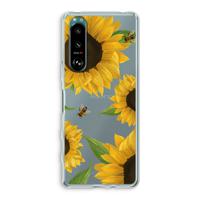 Sunflower and bees: Sony Xperia 5 III Transparant Hoesje
