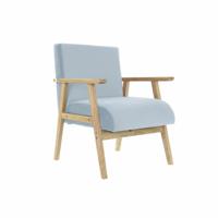 Armstoel DKD Home Decor Polyester Hemelsblauw Hout MDF (61 x 63 x 77 cm)