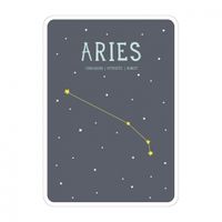 Milestone poster sterrenbeeld Ram (ENG) A4 formaat papier grijs/beige - thumbnail