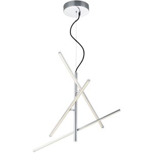 LED Hanglamp - Hangverlichting - Trion Tiraki - 22.5W - Warm Wit 3000K - Dimbaar - Rechthoek - Mat Nikkel - Aluminium