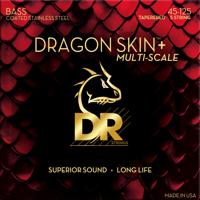DR Strings Dragon Skin+ Coated Multi-Scale Tapered 45-125 St. Steel voor 5-snarige elektrische basgitaar