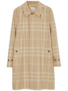 Burberry checked cotton long coat - Tons neutres