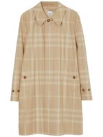 Burberry checked cotton long coat - Tons neutres - thumbnail