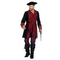 Piraat outfit heer burgundy/zwart