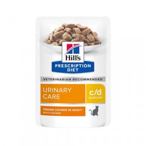 Hill's Prescription Diet C/D Multicare Urinary nat kattenvoer met zalm maaltijdzakje multipack 8 x (12 x 85 g)