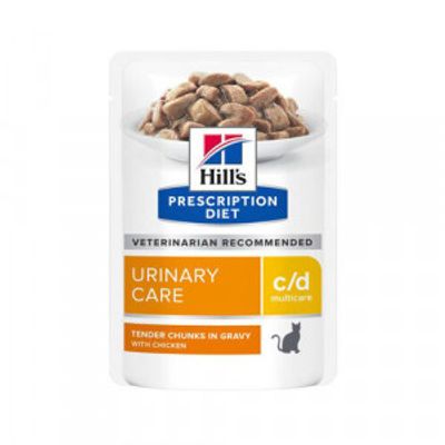 Hill&apos;s Prescription Diet C/D Multicare Urinary nat kattenvoer met zalm maaltijdzakje 1 doos (12 x 85 g)