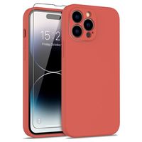 Lunso - iPhone 15 Pro Max - Hoesje Flexibel silicone Backcover - Rood