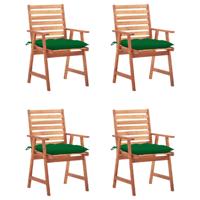 Tuinstoelen 4 st met kussens massief acaciahout Tuinstoelen 4 st met kussens massief acaciahout