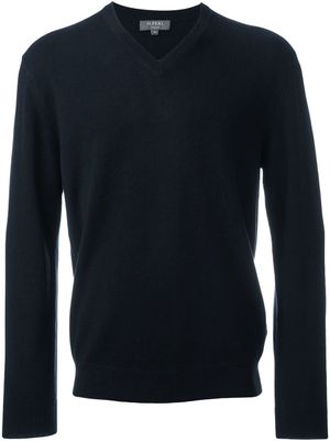 N.Peal pull à col v "The Burlington" - Bleu