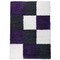 Hoogpolige vloerkleed shaggy plus 910 grijs/lila blokken patroon 5 cm poolhoogte 160 x 230 cm Hoogpolige vloerkleed shaggy plus 910 grijs/lila blokken patroon 5 cm poolhoogte 160 x 230 cm