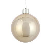 1x Grote kunststof decoratie kerstballen licht champagne 20 cm