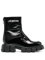 Love Moschino bottines à logo imprimé - Noir