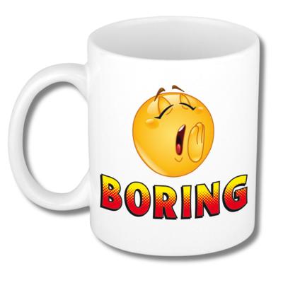 Collega Cadeau Koffiemok - wit - Boring - 300 ml - Kantoorhumor serie Collega Cadeau Koffiemok - wit - Boring - 300 ml - Kantoorhumor serie