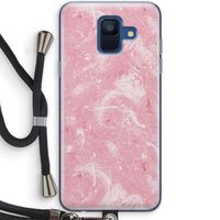 Abstract Painting Pink: Samsung Galaxy A6 (2018) Transparant Hoesje met koord