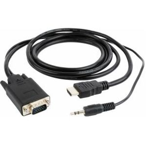Gembird A-HDMI-VGA-03-10 video kabel adapter 3 m HDMI + 3.5mm VGA (D-Sub) Zwart
