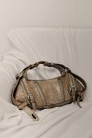Middelgrote metallic leren tas studio - YELLOW - U