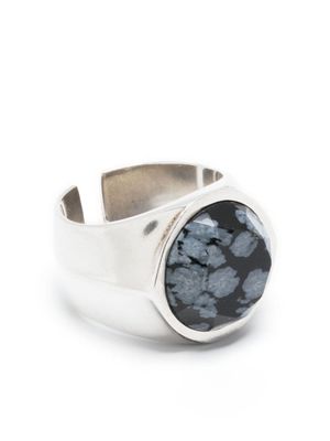 MARANT bague en pierre précieuse à logo gravé - Argent