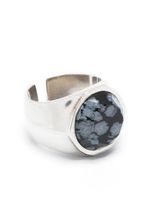MARANT bague en pierre précieuse à logo gravé - Argent