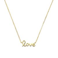 14k Geelgouden Collier met Tekst "Love" - Verstelbaar 40-44 cm