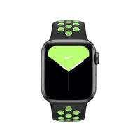 Apple origineel Nike Sport Band Apple Watch 38mm / 40mm / 41mm Black / Lime Blast - MXQW2ZM/A - thumbnail