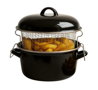 Cookinglife emaille Oliebollenpan / Frituurpan - Braadpan - met mand - Cooking - ø 24 cm Cookinglife emaille Oliebollenpan / Frituurpan - Braadpan - met mand - Cooking - ø 24 cm